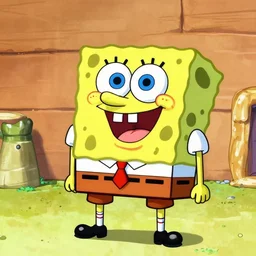 spongebob drawn in the style of dragon ball z
