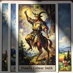 rider waite tarot deck art the fool, art by pamela colman smith