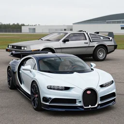 a single bugatti type 5 7 sc atlantic and delorean hybrid, dslr