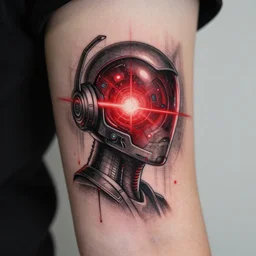 dark matter red tattoo future sketch 8K resolution