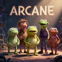 the muppets in the style of Arcane