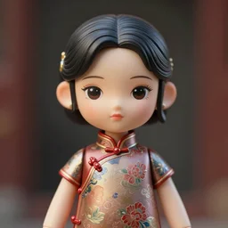 closeup portrait of tin toy girl china cheongsam, depth of field, zeiss lens, detailed, symmetrical, centered, fashion photoshoot, by nicoletta ceccoli, mark ryden, lostfish, breathtaking, 8 k resolution, extremely detailed, beautiful, establishing shot, artistic, hyperrealistic, octane render