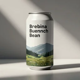 postmodern minimalist ironic beer can design, product photography, studio lighting