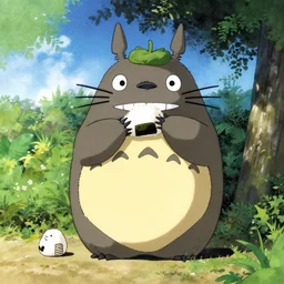 totoro from my neighbor totoro, eating a riceball, Greg Hildebrandt, Mark Keathley