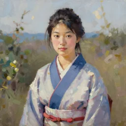 portrait of a young okinawan woman ( 3 5 ) from okinawa, japan in 2 0 2 1, an oil painting by ross tran and thomas kincade
