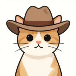 a cat wearing a stetson hat clean cel shaded vector art. shutterstock. behance hd by lois van baarle, artgerm, helen huang, by makoto shinkai and ilya kuvshinov, rossdraws, illustration,