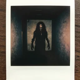 cursed expired polaroid photograh of inter - dimensional, creepy monster entity creature, inside haunted basement ( hideo kojima p. t. ) hiroya oku, junji ito, apartment hallway, deep aesthetics of silent hill