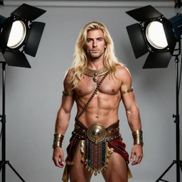 annie leibovitz style photoshoot of matteo salvini as the god indra, studio lighting 5 0 mm