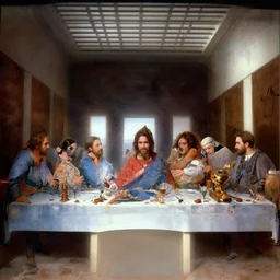 steampunk last supper by wes anderson, digital painting, trending on artstation, sharp focus, 4 k