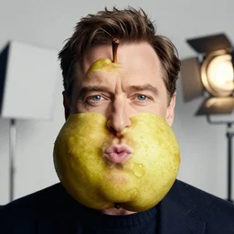 gary oldman, his head is a pear, professional photography, studio lighting
