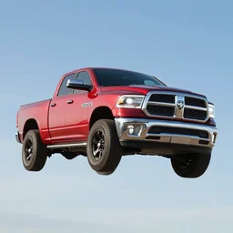 dodge ram flying in the sky like an ( ( airplane ) )