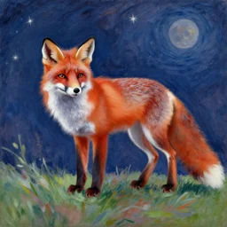 a red fox in space painted by monet