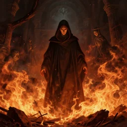 Purgatory, fire in hell, highly detailed, digital painting, artstation, concept art, smooth, sharp focus, illustration, art by artgerm and greg rutkowski and alphonse mucha