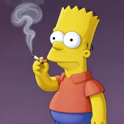 bart simpson smoking a cigarette, digital art, 3 d, 4 k, fine details,