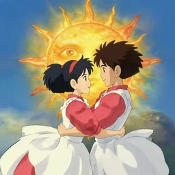 the marriage of the moon and the sun, studios ghibli style