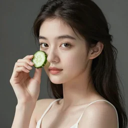 the portrait of an unbelievably beautiful, elegant, graceful, sensual, and sophisticated young japanese girl made of cucumbers, an ultrafine detailed illustration by james jean, intricate linework, bright colors, final fantasy, behance contest winner, vanitas, angular, altermodern, unreal engine 5 highly rendered, global illumination, radiant light, detailed and intricate environment