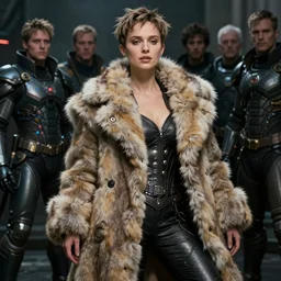 beautiful pixie fantasy character portrait, natalie portman, fur coat, ultra realistic, wide angle, seductive pose, cyberpunk artifacts, highly detailed by peter mohrbacher, hajime sorayama, wayne barlowe, boris vallejo, aaron horkey, gaston bussiere, craig mullins
