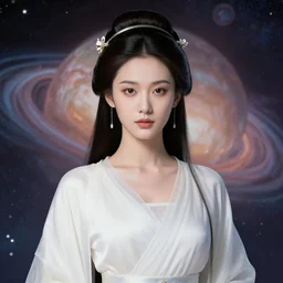 portrait of the powerful empress of the solar system in the style of jean - claude mezieres. glowing, ornate and intricate linework, stunning, dynamic lighting, ultrafine and hyperdetailed.