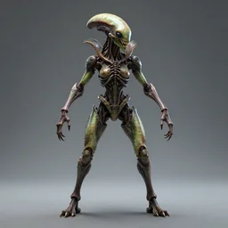skin concept venus flytrap, full length profile full face, full length portrait, full - length photo upper body lower body, t - pose, arms and legs wide apart, wide angle, alien, biopunk, plant predator, predator, teeth, many details, guyver style, 3 d, cinematic, hyper realism, high detail, octane render, art by hans giger