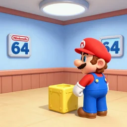 screenshot of a mario in the room, nintendo 6 4.