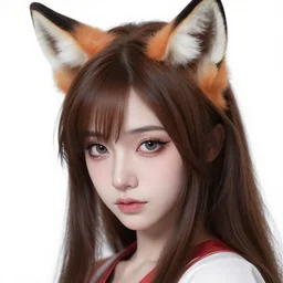 A beautiful kitsune woman with fox ears || VERY VERY ANIME!!!, fine-face, realistic shaded perfect face, fine details. Anime. realistic shaded lighting poster by Ilya Kuvshinov katsuhiro otomo ghost-in-the-shell, magali villeneuve, artgerm, Jeremy Lipkin and Michael Garmash and Rob Rey