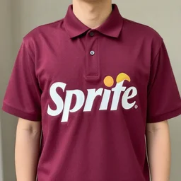a person wearing a sprite cranberry shirt