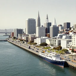 san francisco harbor line art by stephen wiltshire, hyper detailed