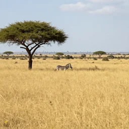 beautiful award winning photo of landscape in Africa, zebra in the distance