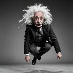 Albert Einstein show how to do salto
