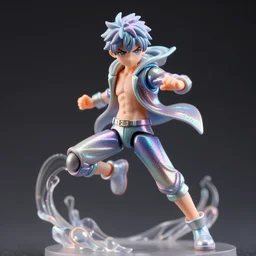 james jean, ilya kuvshinov isolated fighter boy vinyl figure, figure photography, dynamic moving pose, glitter accents on figure, holographic undertones, anime stylized, high detail, ethereal lighting, rim light, expert light effects on figure, sharp focus, dramatic composition and glowing effects unreal engine, octane, editorial awarded design
