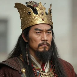 a brave tribal king, face like andy liu, by artem priakhin