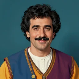 A beautiful portrait of Borat, frontal, digital art by Eugene de Blaas and Ross Tran, vibrant color scheme, highly detailed, in the style of romanticism