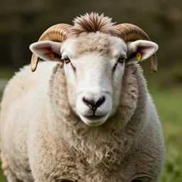 a sheep ram with the face of chef! gordon ramsay!