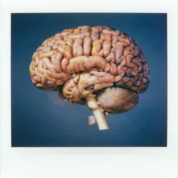 vintage cereal commercial for cereal made of brains, colorful chromatic abberation, gdouble exposure photo from the 7 0 s, polaroid photo of all of the world's brain knowledge in one brain, by ernst haeckel, by chaim soutine