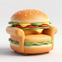 An armchair in the shape of hamburger