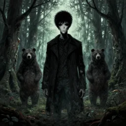 4 k disco elysium portrait country bears glade of forest marc davis made in abyss design background of liminal space arnold lobel, dark, scary, madness, trauma, scott cawthon art in the style of akihito tsukushi