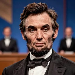 close up high resolution photograph of Abraham Lincoln during a 1968 talk show debate