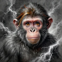 Very funny Emma Watson  looking like an old monkey, colorful painting on grey scale face, powerful , magic, thunders, dramatic lighting, intricate, wild, highly detailed, digital painting, artstation, concept art, smooth, sharp focus, illustration, art by artgerm and greg rutkowski and alphonse mucha, footage