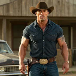 film still , Dwayne Johnson as cowboy
