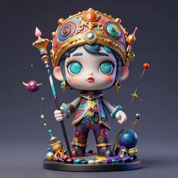 Wassily Kandinsky as a Pixar figurine, vibrant, hyperrealistic, Maximalism, mystical, ornate, Intricate