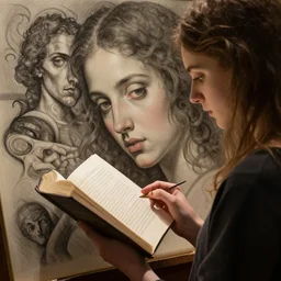 a girl reading a book by Edgar Maxence and Caravaggio and Michael Whelan and Caravaggio artistic, intricate drawing, light brazen, realistic fantasy, extremely detailed and beautiful aesthetic face, establishing shot, 8k resolution, dramatic lighting