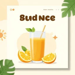 flat design modern organic juice template,