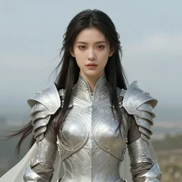 a professional portrait of a beautiful young female, clothed in ethereal battle armor, olive skin, long dark hair, beautiful bone structure, symmetrical facial features, vast landscape in the background, intricate, elegant, digital painting, concept art, smooth, sharp focus, finely detailed, illustration, from Valerian and the City of a Thousand Planets, in the style of Ruan Jia and Mandy Jurgens and Artgerm and Greg Rutkowski and William-Adolphe Bouguerea