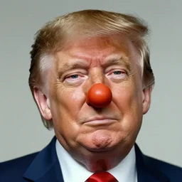 Donald Trump with a pinocchio nose, 35mm photography