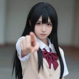 rika furude pointing at the camera dramatically