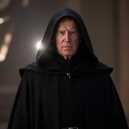 joe biden in star wars as emperor palpatine movie still, cinematic lighting, wearing hooded black robe, unlimited power, ray tracing, octane render, long lens, shallow depth of field, bokeh, anamorphic lens flare, 8 k, hyper detailed, 3 5 mm film grain, detailed face
