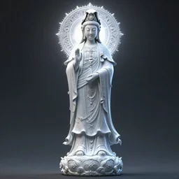 a art deco sculpture statue of full body guanyin, intricate complexity,, statue by jane hamilton, ruan jia, character concept, radiant light,, frostbite 3 engine, cryengine, dof, trending on artstation, digital art, fantasy detailed abackground