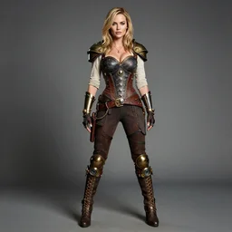 full body photograph of a kate upton as a steampunk warrior. extremely detailed. dslr. 3 5 mm.