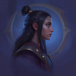 side profile centered painted portrait, maya ali sorcerer, matte painting arcane dota blizzard pixar, octane engine, on stylized background, global illumination lighting artstation, by jesper ejsing, makoto shinkai and lois van baarle, ilya kuvshinov, rossdraws