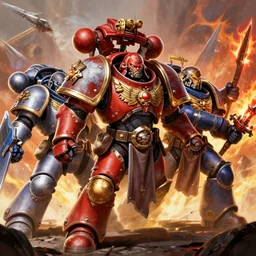 character art vibrant warhammer 4 0 k warrior hd necron and space marine artstation clash action scene